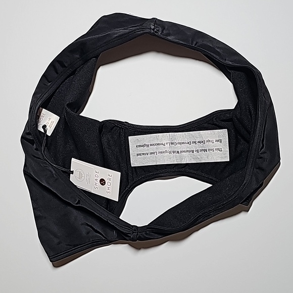 Shade & Shore Bikini Bottom Swimsuit Low Rise Medium Coverage Black L 12 14 - Picture 6 of 6